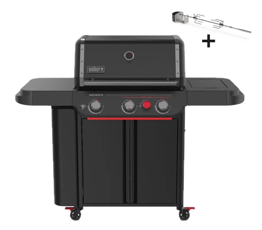 Preisknaller Weber Genesis E-330WR Gasgrill Stealth Edition inkl. Drehspieß 1501537