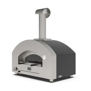 Alfa Forni Gas Pizzaofen FUTURO 2 Pizze Silber-Schwarz FXFT-2P-GSB-DE Schneller Versand