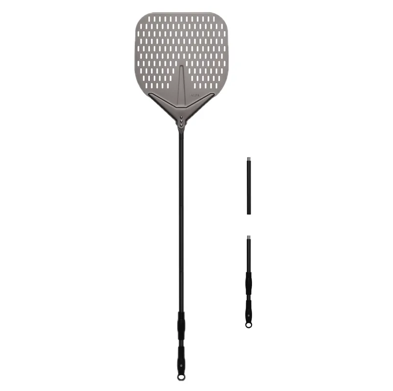 Markenprodukt Alfa Forni Pizza Schaufel Gross 35 cm / 145 cm perforiert aus Aluminium AC-PALA-L