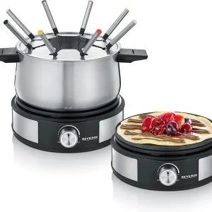 SEVERIN Fondue Crepes Kombination 1500 W schwarz FO 2471 Saisonangebot