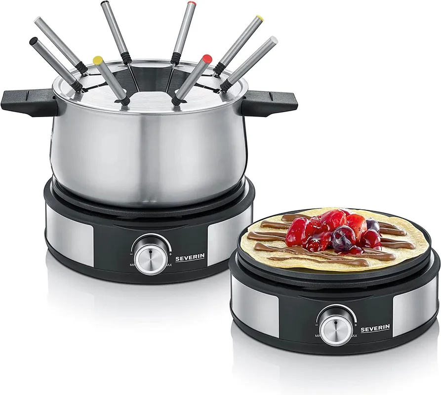 SEVERIN Fondue Crepes Kombination 1500 W schwarz FO 2471 Saisonangebot
