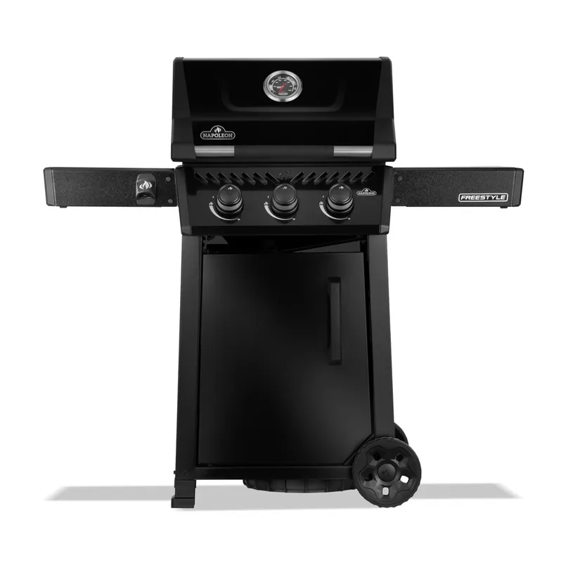Heißes Angebot Napoleon Freestyle 365 Gasgrill Schwarz mit Tür 3 Brenner F365DPK-1-DE