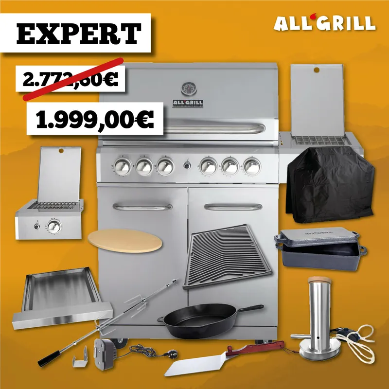Top-Angebot ALLGRILL Gasgrill ALLROUNDER L - WM-DEAL Aktion inkl. EXPERT Zubehörset (100304_35J)