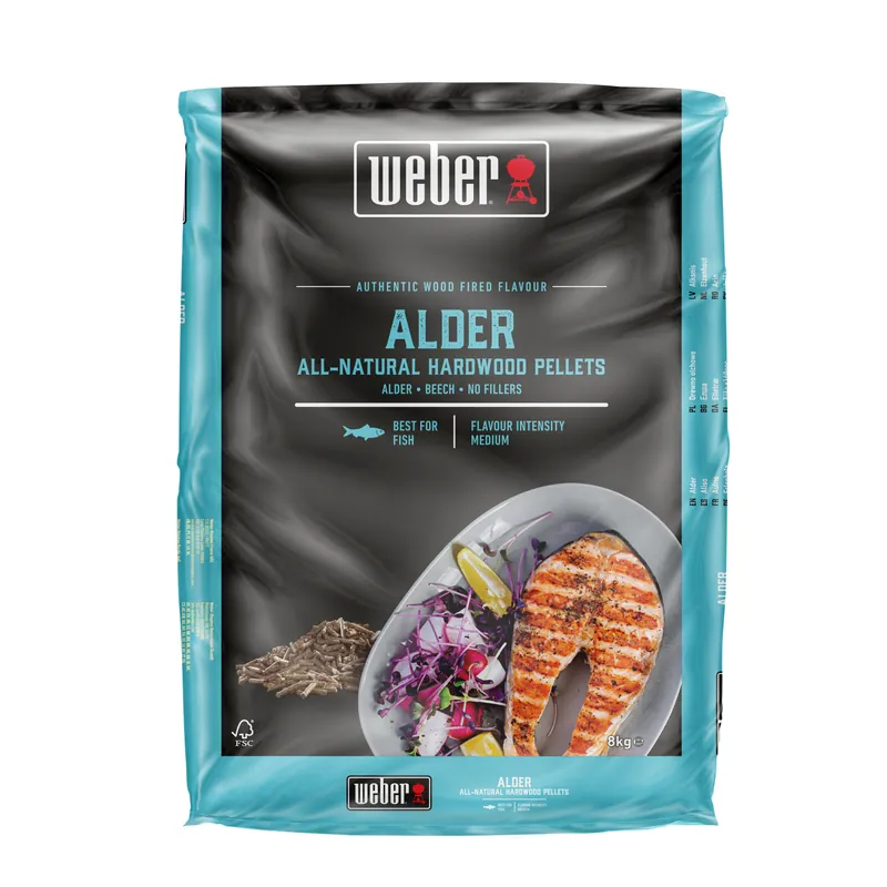 Weber 100 % natürliche Hartholzpellets aus Erlenholz - 8 kg 3401052 Top-Seller
