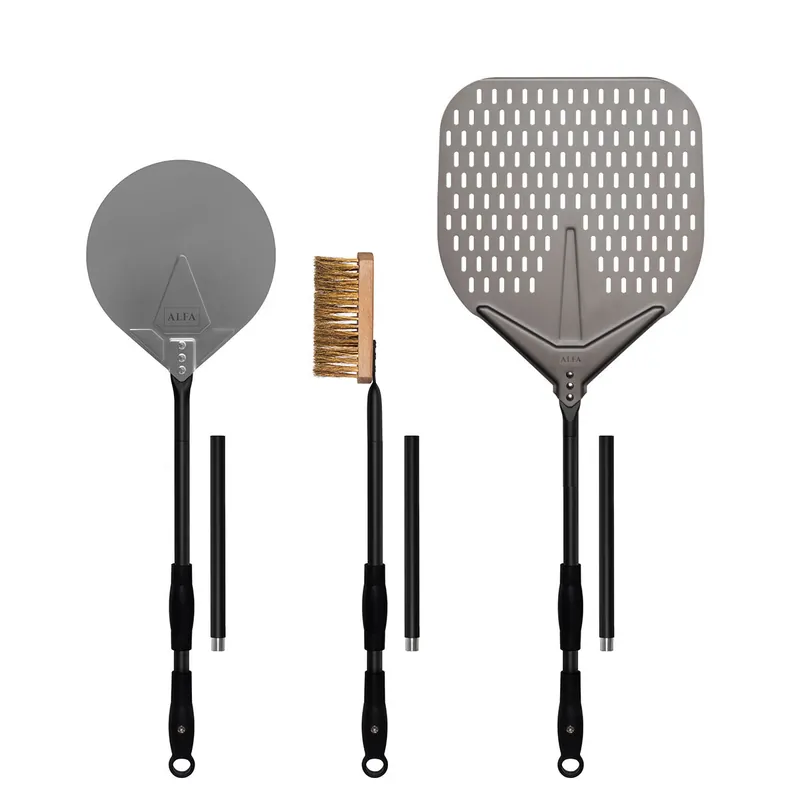 Alfa Forni Pizza Schaufel Set Large Ø 35 cm Schaufel + Wender + Reinigungsbürste AC-SETPALE-L Neue Kollektion