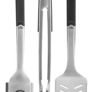 Garantierte Lieferung Napoleon PRO Grillbesteckset 3-teilig aus Edelstahl Grillzange, Wender und Grilllbürste GATL006