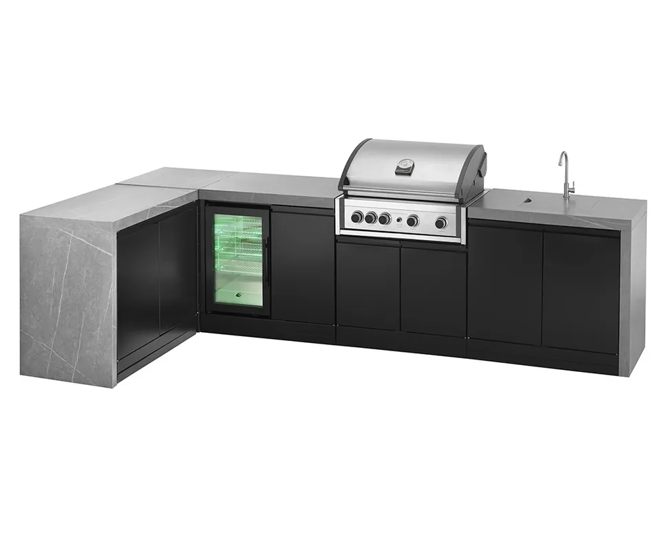 Direktkauf Grandpro Outdoorküche 426 Waterfall Series Küchenmodul L-Förmig mit Pro Elite Gasgrill G426PE45FS