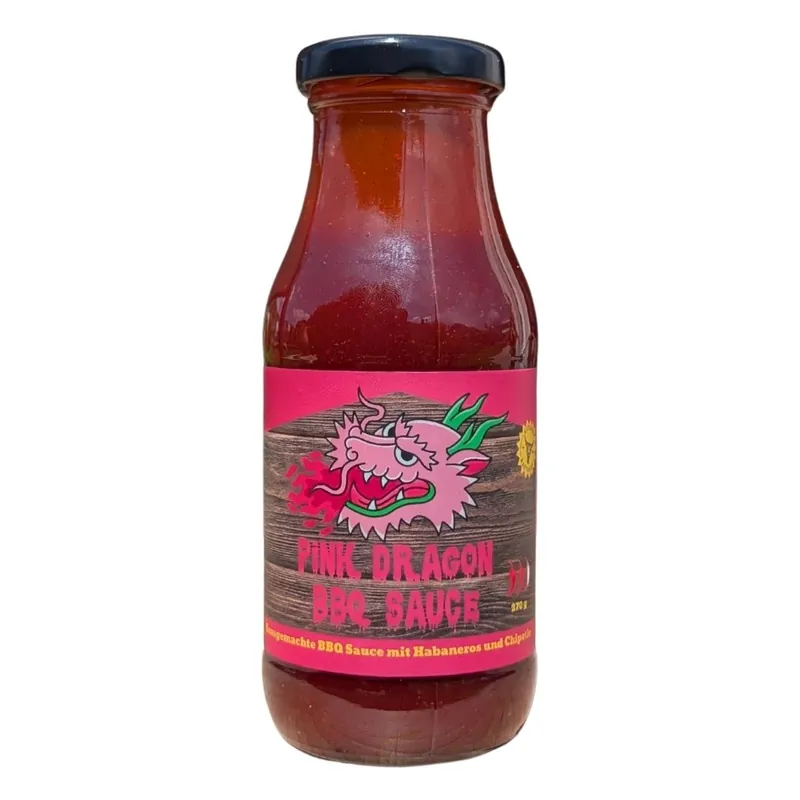Neuheit Kitchen Bastards Pink Dragon BBQ Sauce - Scharfe BBQ Sauce mit Habanero & Chipotle 270 g