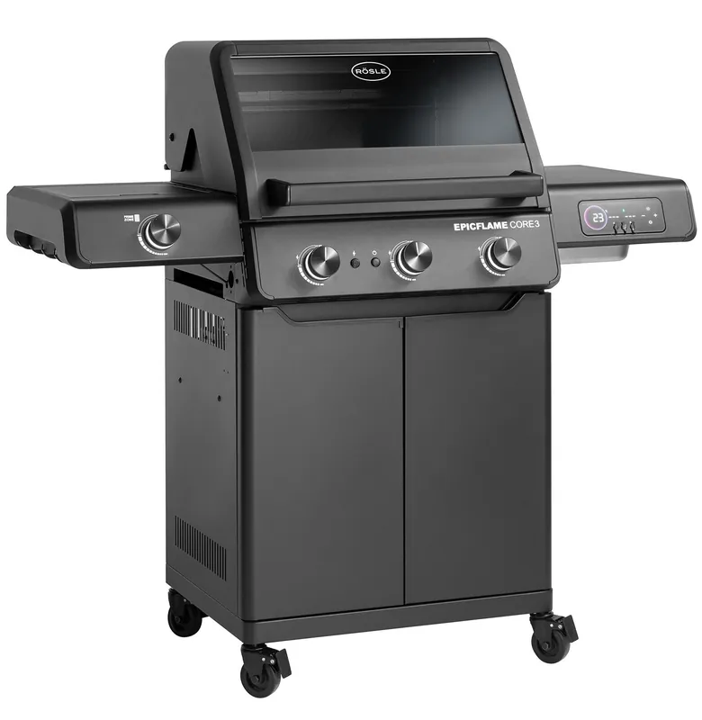 Rösle Gasgrill EPICFLAME Core 3 Schwarz mit PRIMEZONE 251164 Top-Angebot