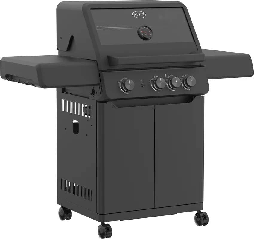 Abverkauf Rösle Gasgrill ALLFLAME Peer 3 Schwarz mit CRISPZONE 251051