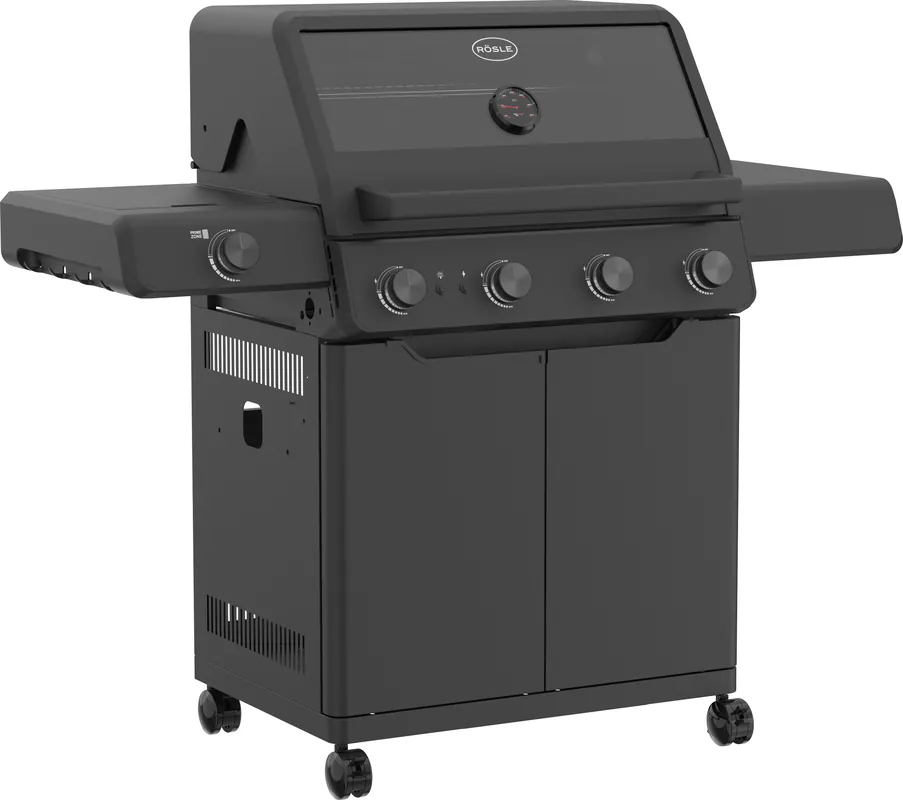 Rösle Gasgrill ALLFLAME Prime 4 Schwarz mit PRIMEZONE 251052 Markenprodukt