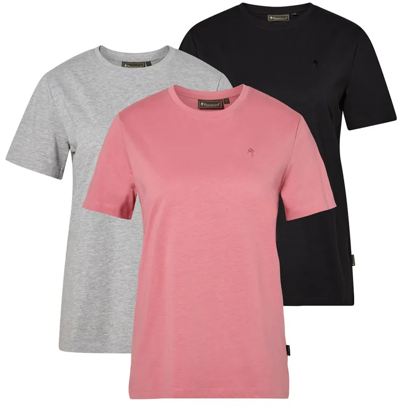 Pinewood T-Shirts 3er Pack, Grey Mel/D. Pink/ Black Finale Aktion