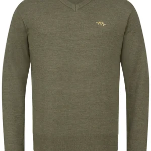 Nur Heute Blaser Pullover Merino V-Neck, Dunkel Oliv