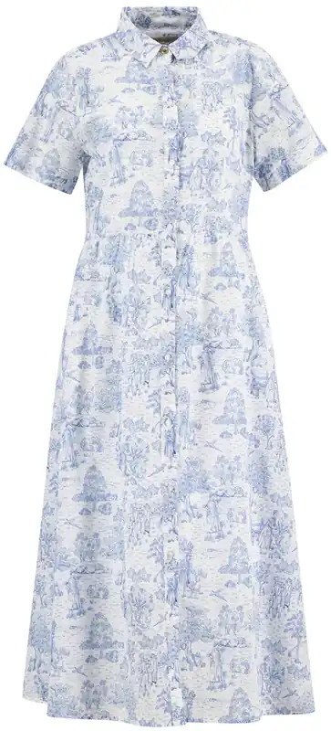 Barbour Kleid Wisteria Midi, Ink Blue Print Sonderaktion