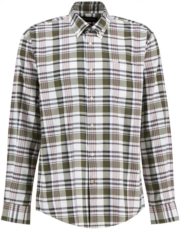 Barbour Hemd Hunwick Regular Fit, Olive Saisonangebot