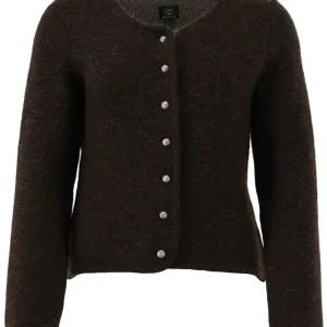 OS Trachten Strickjacke Rundhals, Mittelbraun Bestpreis