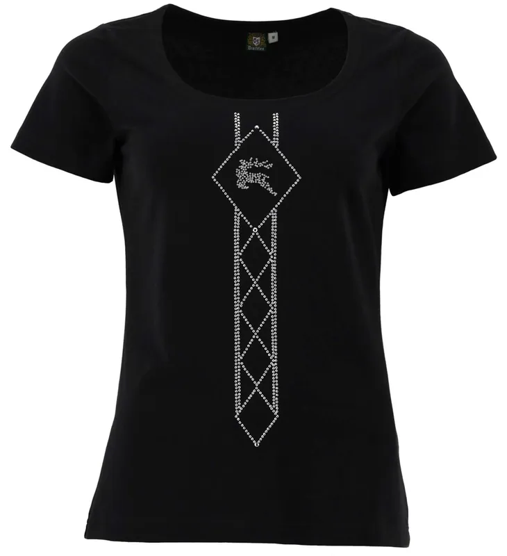 OS Trachten T-Shirt Rundhals Strass, Schwarz Beliebt