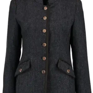 Schneller Versand OS Trachten Blazer mit Pattentaschen, Schwarz