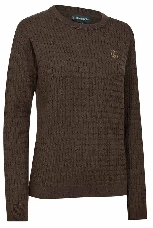 Versand Am Gleichen Tag Deerhunter Pullover Harrington Zopfmuster, Brown Melange