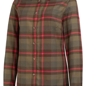 Rabatt Böcker Bluse Flanell Waidi, Oliv kariert