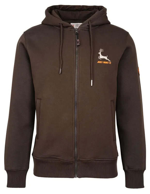 Aktuell Hubertus Hoodie Just Hunt It, Oliv/Braun