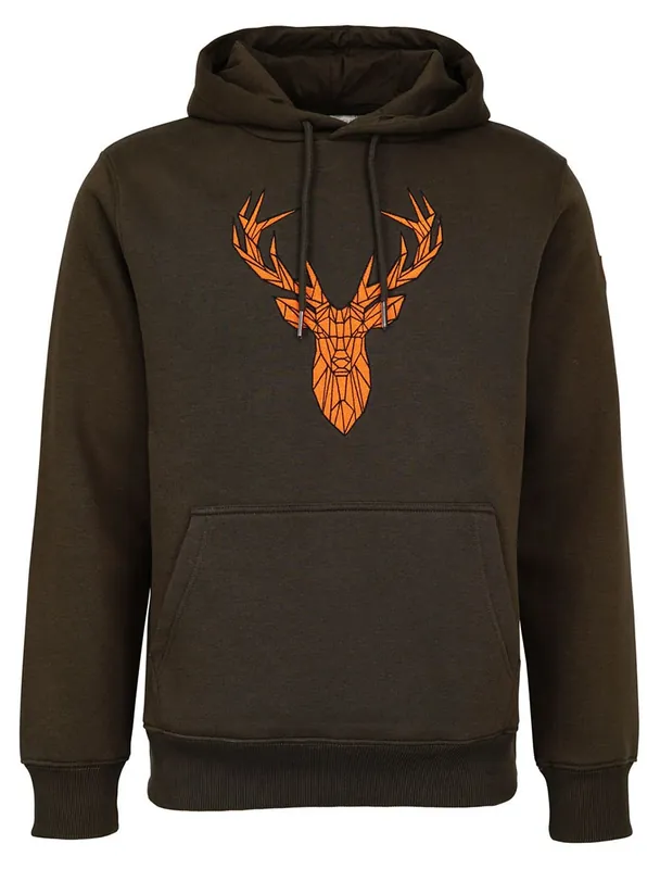 Hubertus Hoodie Hunting Hirsch orange, Oliv Neu Im Sortiment