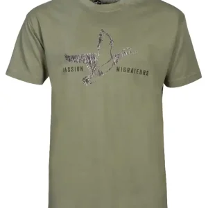 Percussion T-Shirt Passion Migrateurs, Khaki Nur Für Kurze Zeit