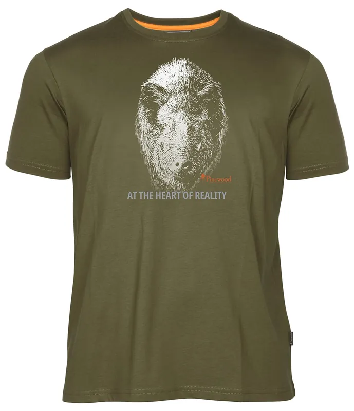 Begrenztes Angebot Pinewood T-Shirt Wildboar, H. Olive
