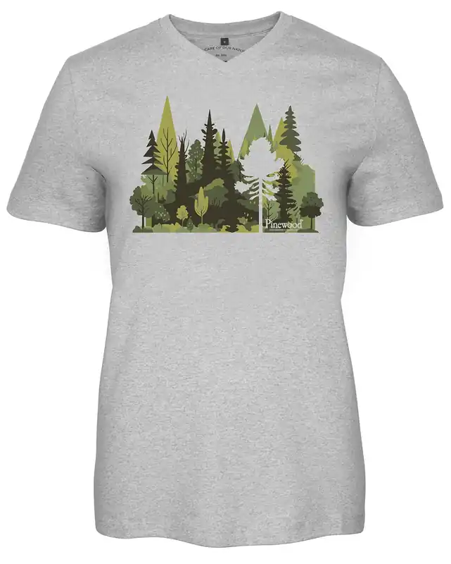 Pinewood T-Shirt Finnveden Recycled, Light Grey, Mel Forest Preisreduziert