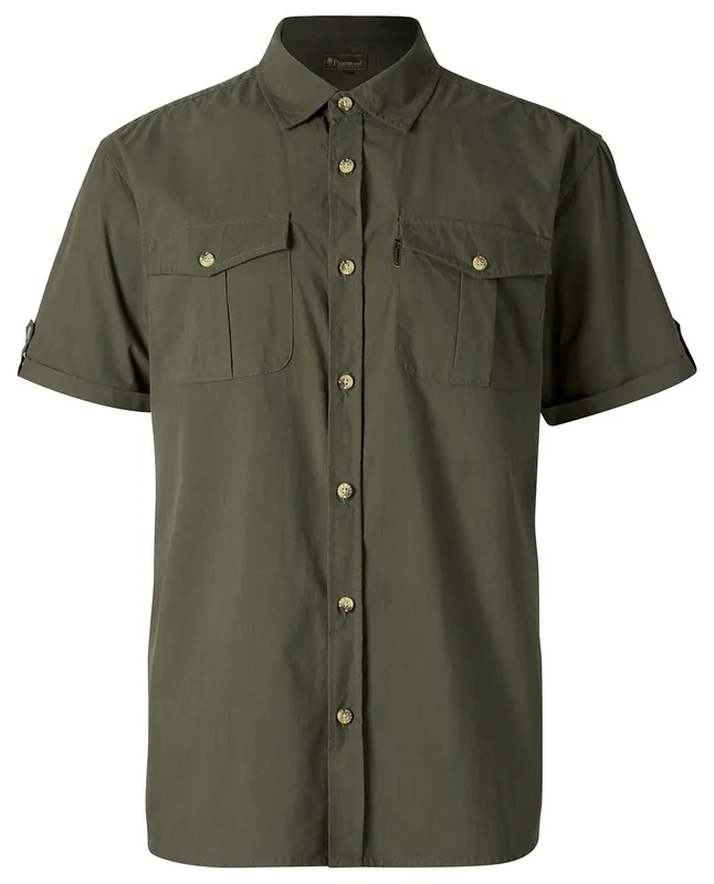 Pinewood Hemd Kurzarm Safari, Moss Green Highlight