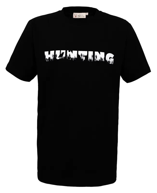 Hubertus T-Shirt Hunting, Schwarz Schneller Versand