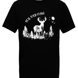 Versand Am Gleichen Tag Hubertus T-Shirt Real Wild Living, Schwarz