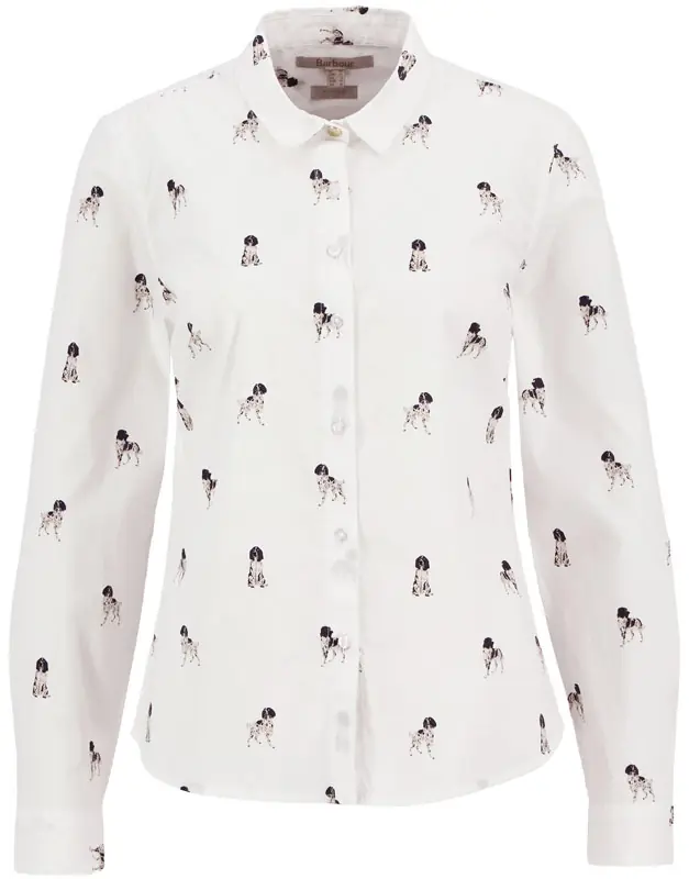 Barbour Bluse Brambles, Sketched Dog Print Neue Ware