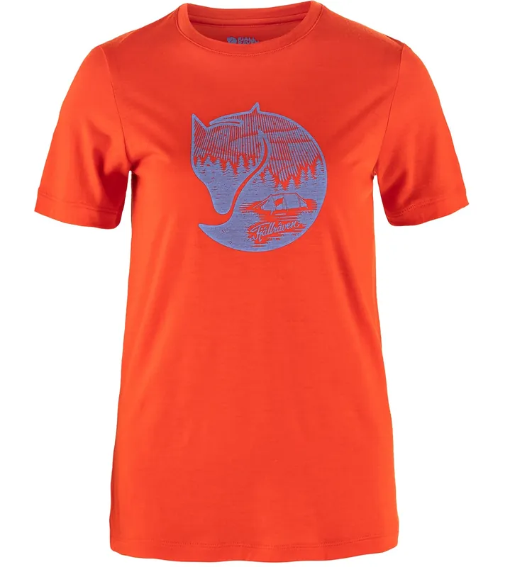 Fjällräven T-Shirt Abisko Wool Fox, Flame Orange-Ultramarine Preis Gesenkt