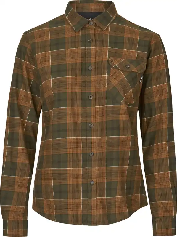 Super-Preis Seeland Bluse Highseat Skye, Grizzly Brown/Terracotta Check