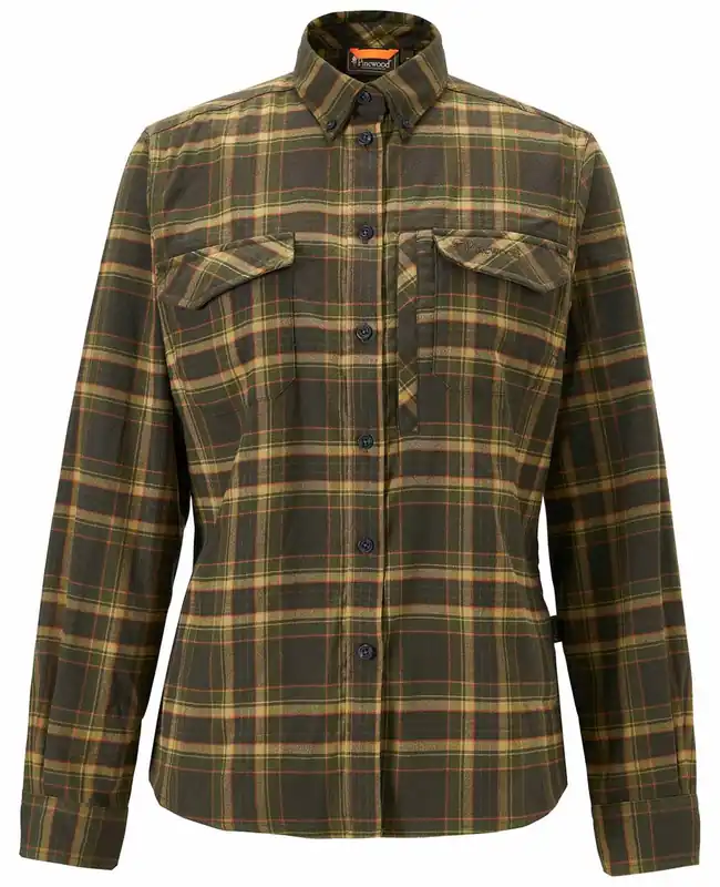 Pinewood Bluse Abisko Hiking Flanell, Moss Green Finale Aktion
