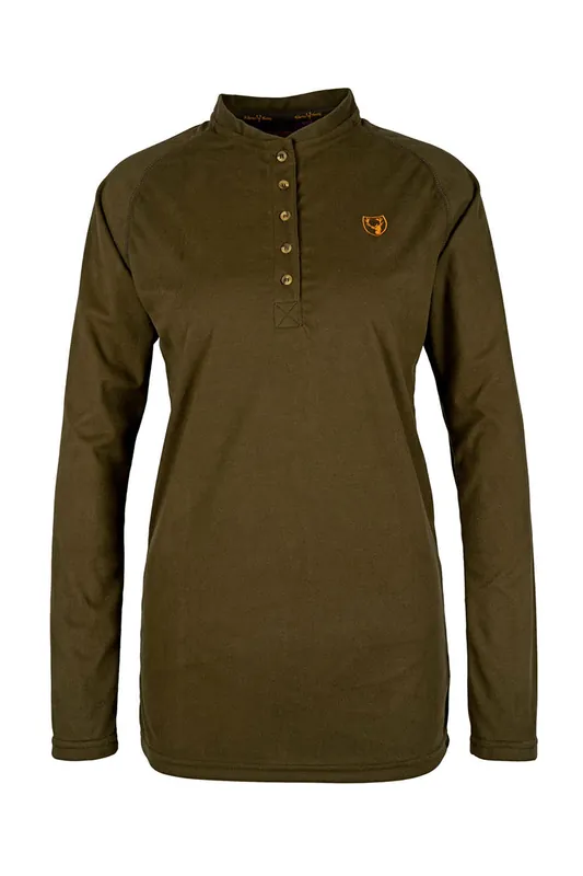 Top-Seller Hubertus Funktionsshirt mit Knopfleiste, Oliv
