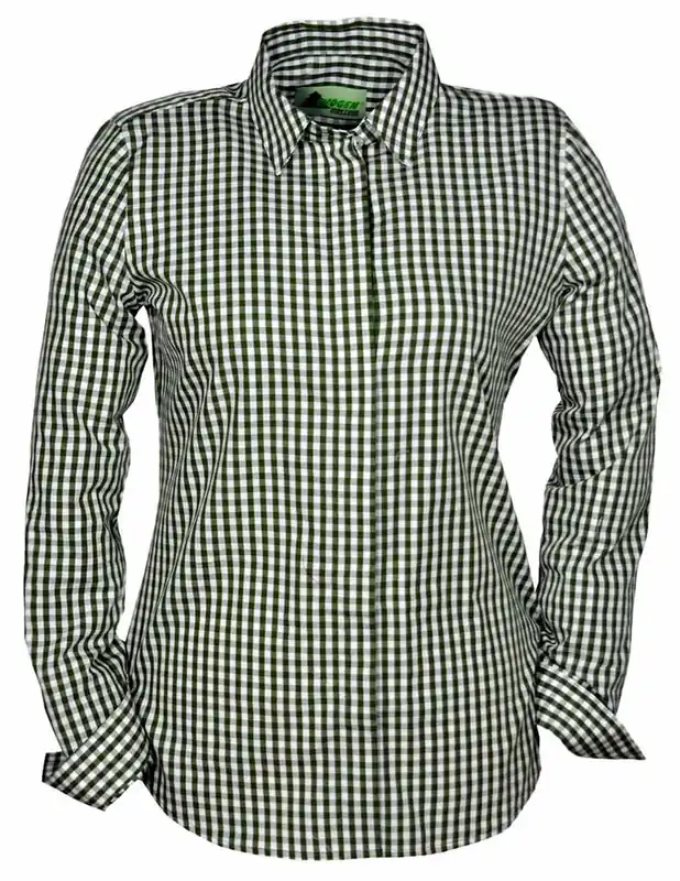 Skogen Bluse Outdoor Karo, Oliv Neu Im Sortiment