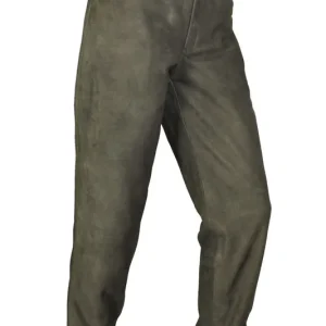 Expressversand Hubertus Lederhose Schmalreh, Dunkel-oliv