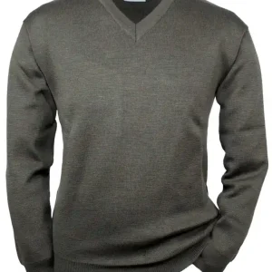 Zertifiziert Hubertus Pullover V-Ausschnitt, Oliv