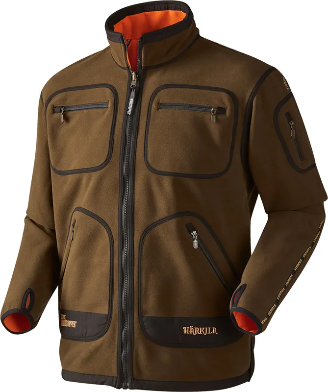Sonderangebot Härkila Wendefleecejacke Kamko, Green - Orange Blaze