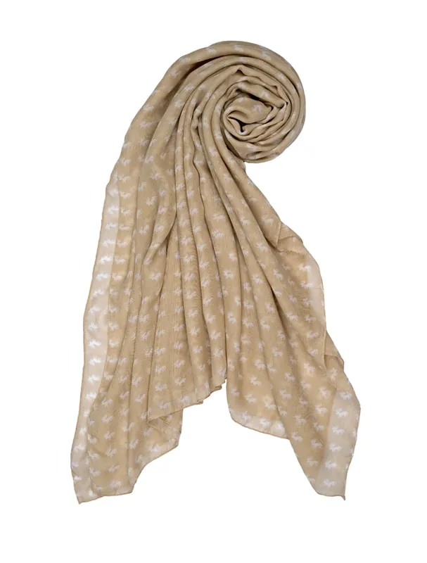 Skogen Tuch mit Hirschmotiv, Beige Direktkauf