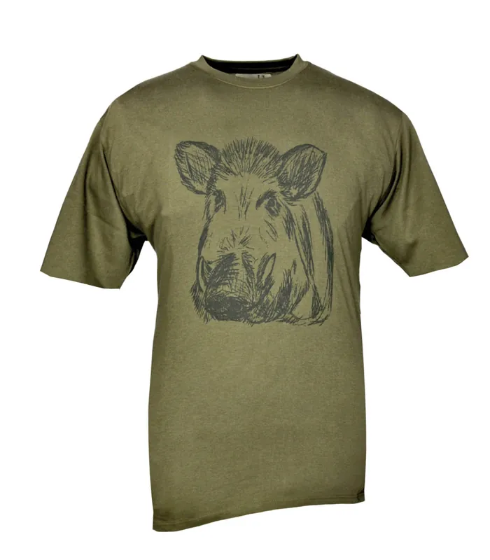 Hubertus T-Shirt Keilerkopf, Schilf Preisreduziert