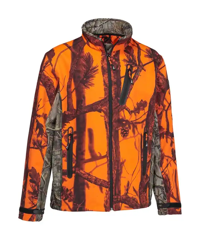 Kracherpreis Percussion Softshelljacke, Ghostcamo Blaze & Black