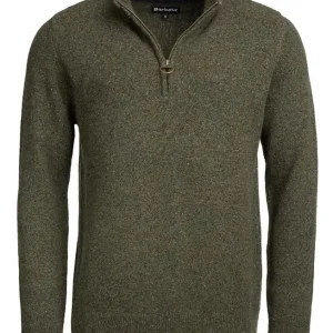 Barbour Troyer Essential Tisbury Half Zip, Dark Seaweed Preisreduziert