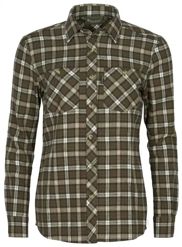 Schnäppchen Pinewood Bluse Härjedalen, D.Green/Offwhite