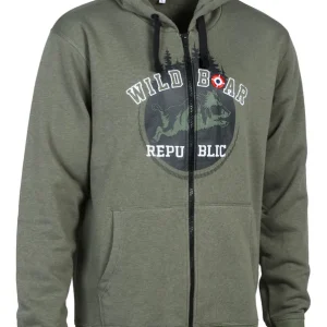 Versand Am Gleichen Tag Percussion Sweatshirt mit Zip Republic, Khaki