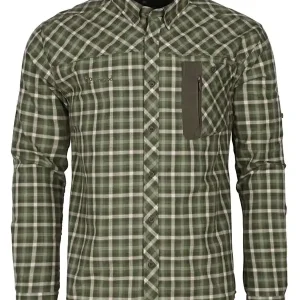 Pinewood Hemd Wolf Shirt, Pine Green / Offwhite Solange Der Vorrat Reicht