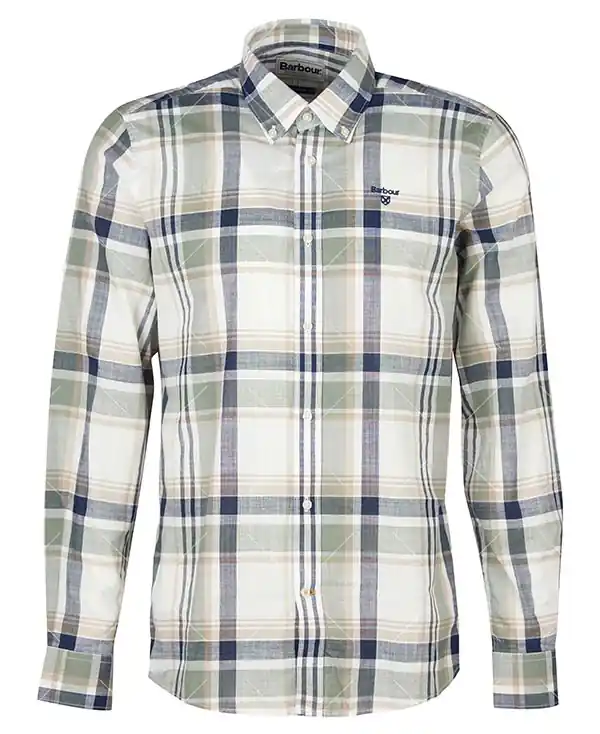 Barbour Hemd Kidd Tailored, Olive Meistverkauft