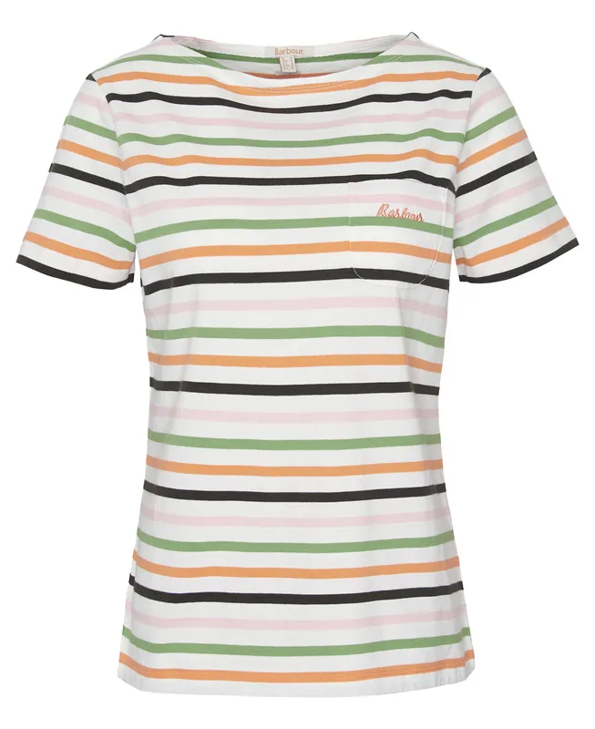 Barbour T-Shirt Bradley, Cloud Stripe Günstig